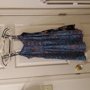 2 Floral Mini Strappy Sun Dresses, Pockets, Medium, Xhilaration
